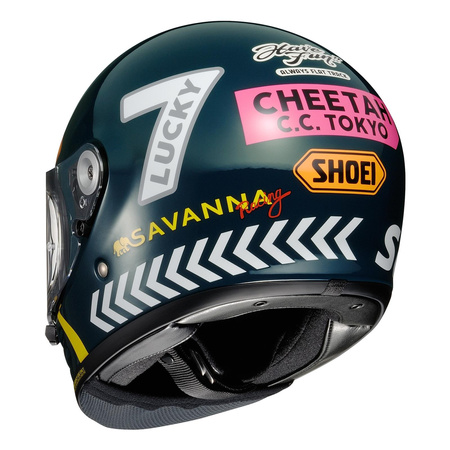 Kask integralny SHOEI GLAMSTER06 CHEETAH TC-2 niebieski zielony biały żółty