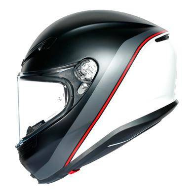 Kask integralny AGV K6 MINIMAL BLACK/WHITE/RED czarny szary czerwony biały