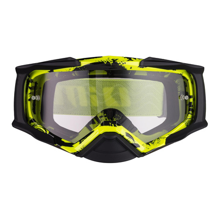 Gogle motocyklowe IMX DUST GRAPHIC FLO YELLOW/BLACK MATT SZYBA DARK SMOKE + CLEAR żółty fluo czarny mat