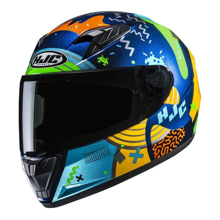 Kask integralny HJC Y10 MIKA BLUE/YELLOW niebieski żółty