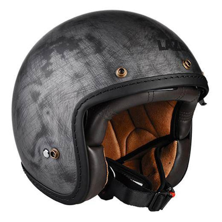 Kask otwarty LAZER MAMBO EVO CAFE RACER ALU BRUSHED czarny srebrny szary