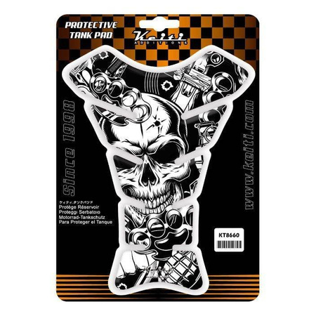 Tankpad KEITI SKULL WHITE czarny biały
