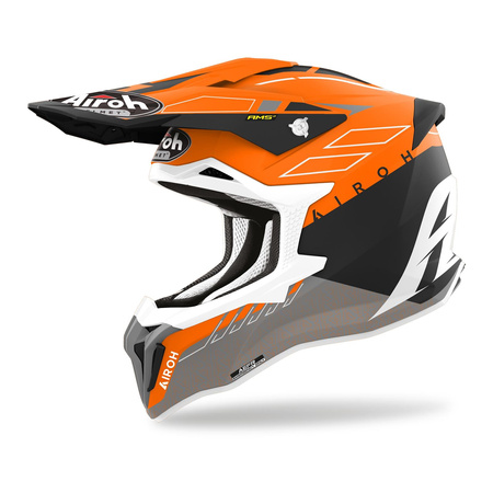 Kask cross AIROH STRYCKER SKIN ORANGE MATT pomarańczowy szary czarny