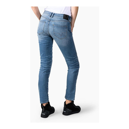 Jeansy motocyklowe damskie REVIT SHELBY 2 LADY SHORT LIGHT BLUE USED niebieski