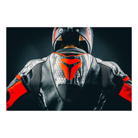 Spodnie skórzane SECA SRS II FLUO RED czerwony fluo czarny szary