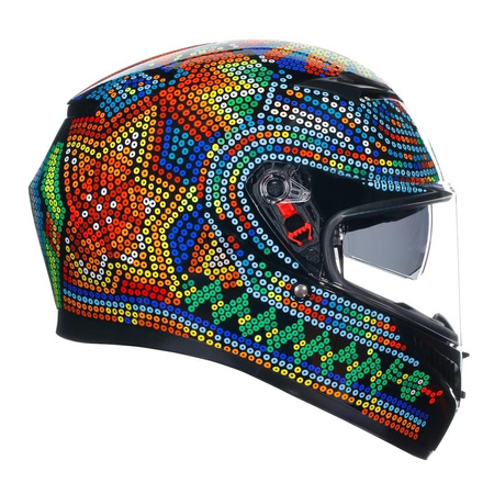 Kask integralny AGV K3 ROSSI WINTER TEST 2018 czerwony niebieski zielony czarny