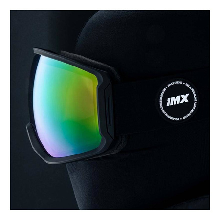 Gogle snowboardowe IMX PEAK BLACK MATT/BLACK SZYBA PODWÓJNA GREEN IRRIDIUM + BROWN czarny