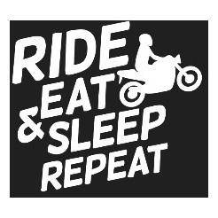 Odznaka na rzep REBELHORN RIDE EAT SLEEP REPEAT BLACK czarny