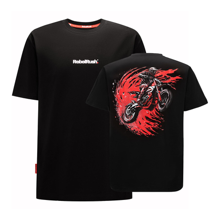 Koszulka T-shirt REBELRUSH MOTO CROSS BLACK czarny