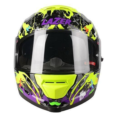 Kask integralny LAZER RAFALE SR CRAZY BLACK/MULTI czarny żółty fluo fioletowy czerwony niebieski zielony
