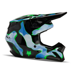 Kask cross FOX V1 ATLAS BLACK/GREEN czarny niebieski zielony