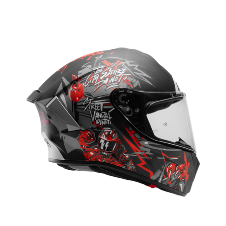Kask integralny AIROH SPARK 2 CRUZE BLACK GREY MATT czarny szary czerwony