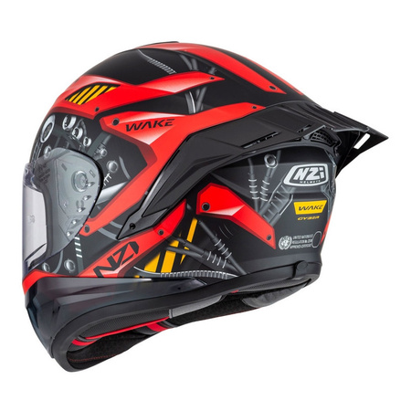 Kask integralny NZI WAKE STREAM CYBER BLACK RED MATT czarny czerwony