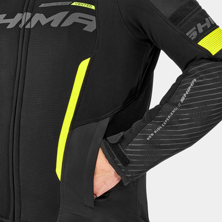 Kurtka tekstylna SHIMA SOLID 2.0 VENTED FLUO czarny żółty fluo