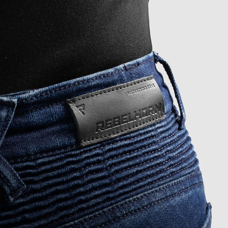 Jeansy motocyklowe damskie REBELHORN AGNESS 2 MONOLAYER WASHED BLUE niebieski