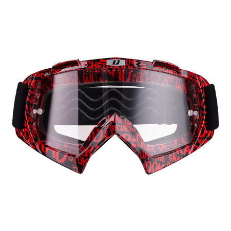 Gogle motocyklowe IMX MUD GRAPHIC RED/BLACK SZYBA CLEAR czerwony czarny mat