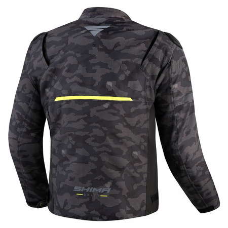 Kurtka tekstylna SHIMA DRIFT MEN CAMO czarny szary żółty fluo