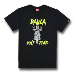 Koszulka T-shirt DAVCA DON'T PANIC czarny biały żółty fluo