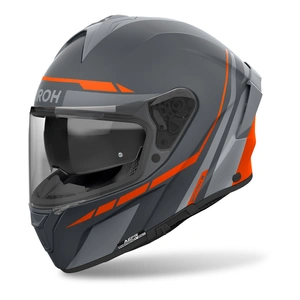 Kask integralny AIROH SPARK 2 SPINNER ORANGE MATT czarny pomarańczowy fluo szary