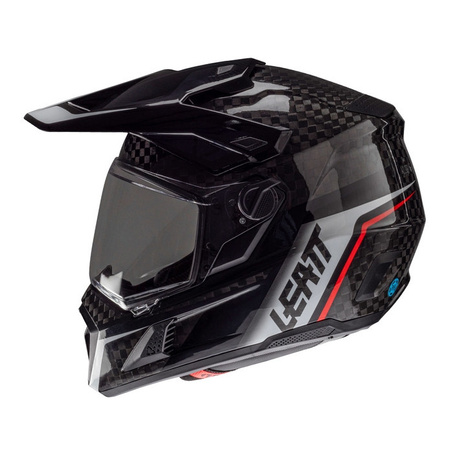 Kask cross z goglami LEATT KIT ADV 9.5 V25 CARBON czarny biały