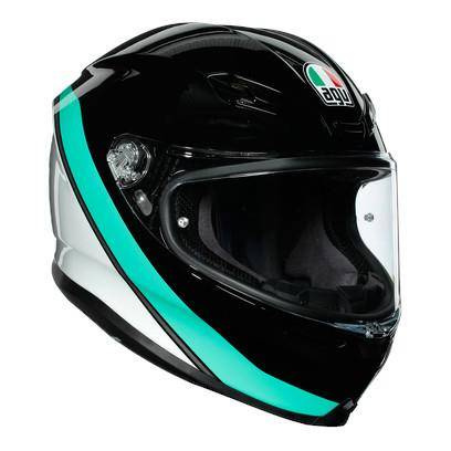 Kask integralny AGV K6 MINIMAL BLACK/MINT czarny biały zielony niebieski