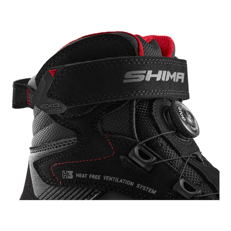 Buty motocyklowe krótkie miejskie SHIMA EXO VENTED czarny-czerwony