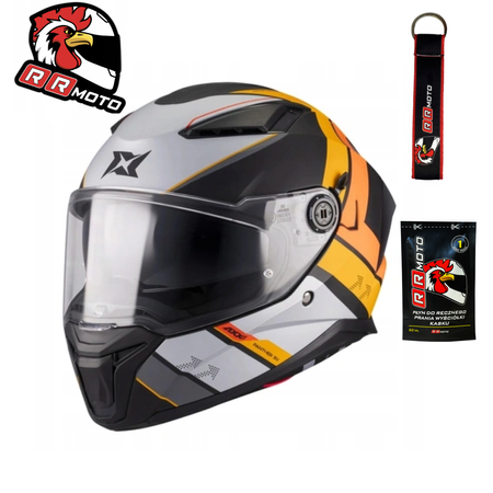 Kask integralny AXXIS PANTHER SV VALVE B4 MATT żółty pomarańczowy szary czarny