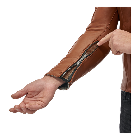 Kurtka skórzana SHIMA HUNTER+ 2.0 LIGHT BROWN brązowy