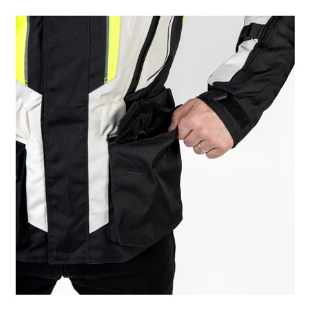 Kurtka tekstylna OZONE SAHARA BLACK/GREY/FLUO YELLOW czarny szary żółty fluo