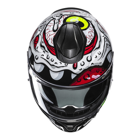 Kask integralny HJC C71 SQUEEZE WHITE/GREEN biały zielony fluo czerwony żółty czarny