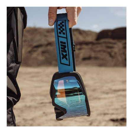 Gogle motocyklowe IMX ENDURANCE RACE BLACK MATT/BLUE SZYBA IRIDIUM BLUE + CLEAR czarny mat niebieski