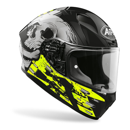 Kask integralny Airoh VALOR AKUNA YELLOW MATT czarny szary żółty fluo