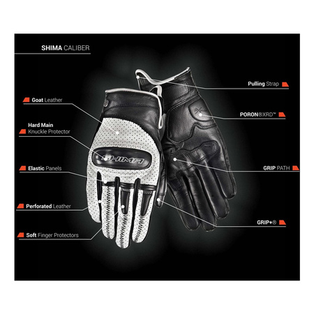 Rękawice miejskie SHIMA CALIBER WHITE biały czarny