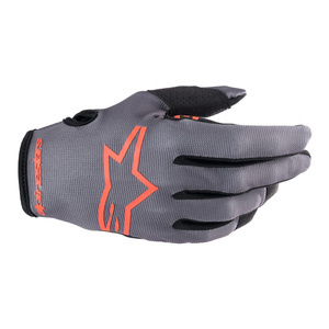 Rękawice cross ALPINESTARS RADAR MAGNET/NEON RED szary pomarańczowy