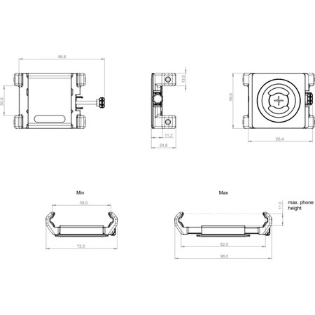 Uchwyt do mocowania SP CONNECT UNIVERSAL PHONE CLAMP SPC+ czarny