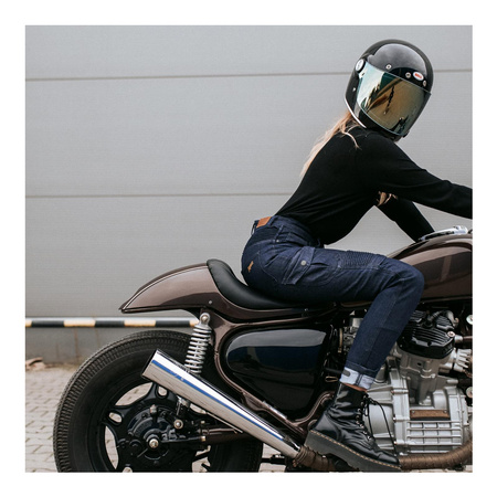 Jeansy motocyklowe damskie BROGER OHIO RAW NAVY granatowy