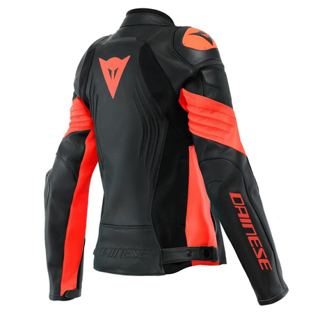 Kurtka skórzana damska DAINESE RACING 4 LADY BLACK/FLUO RED czarny czerwony fluo