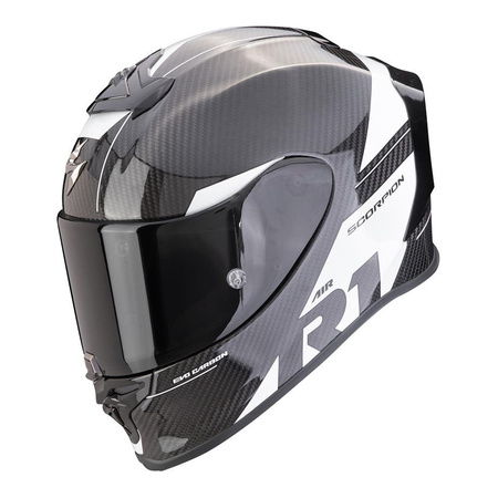 Kask integralny SCORPION EXO R1 EVO CARBON AIR RALLY BLACK/WHITE czarny biały