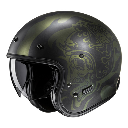 Kask otwarty HJC V31 FLAME BLACK czarny