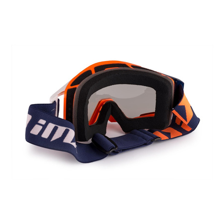 Gogle motocyklowe IMX SAND ORANGE/WHITE/BLUE SZYBA SILVER IRIDIUM + CLEAR pomarańczowy granatowy biały