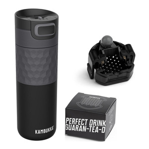 Zestaw Kubek KAMBUKKA Etna Grrip Black Steel 500 ml i sitko do herbaty do kubka Etna - Black