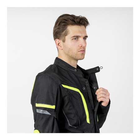 Kurtka tekstylna OZONE SAHARA BLACK/FLUO YELLOW czarny żółty fluo