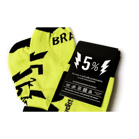 Skarpety DAVCA YELLOW żółty fluo czarny