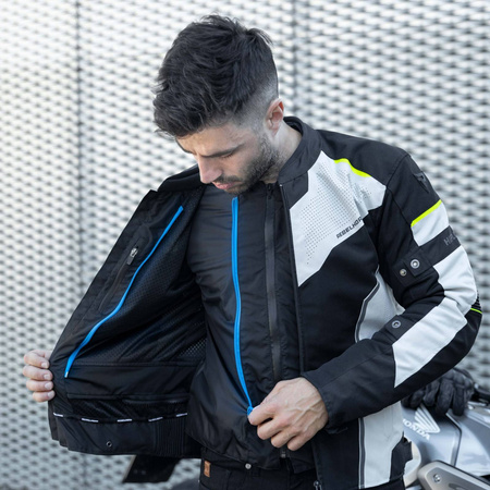 Kurtka tekstylna REBELHORN HIFLOW IV BLACK/SILVER/FLO YELLOW czarny srebrny szary żółty fluo