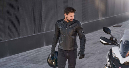 Kurtka skórzana SHIMA HUNTER+ 2.0 BLACK czarny