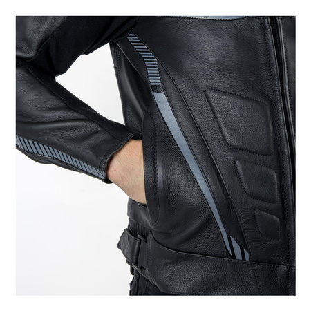 Kurtka skórzana OZONE RS600 BLACK/GREY czarny szary
