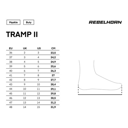 Trampki motocyklowe REBELHORN TRAMP II BLACK czarny