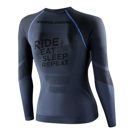 Koszulka termoaktywna damska REBELHORN FREEZE LADY GREY/BLACK szary czarny