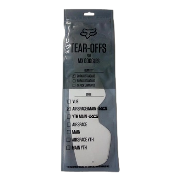 Zrywki do gogli FOX AIRSPACE/MAIN II STANDARD (20 SZT.) CLEAR przezroczysty