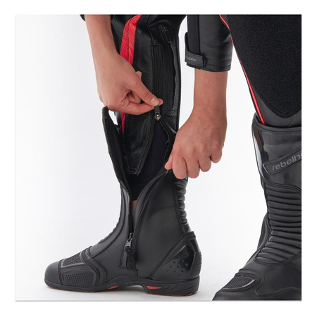 Spodnie skórzane damskie REBELHORN REBEL LADY PINK/BLACK różowy czarny
